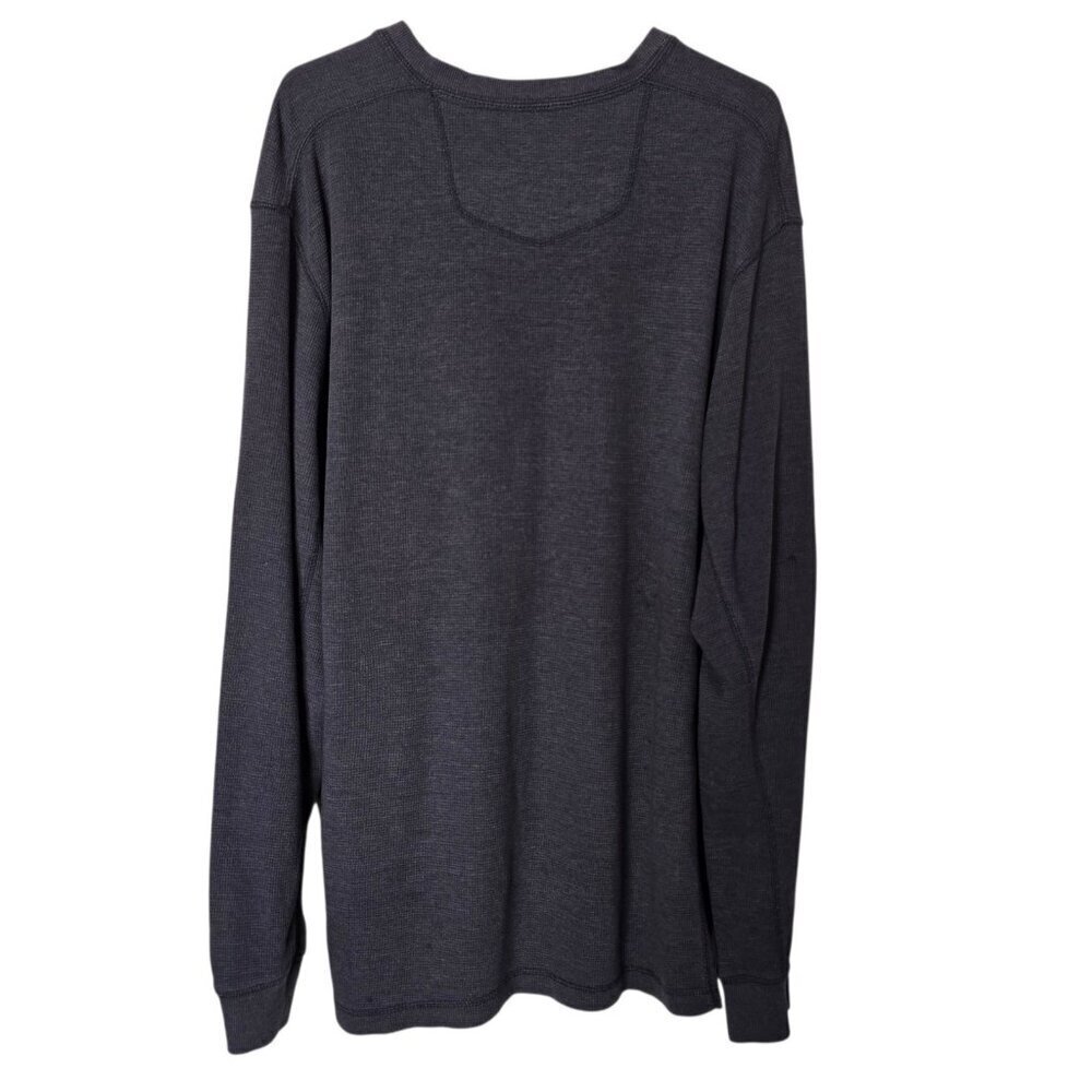 Eddie Bauer Mens Henley Thermal Shirt Size 3XB Dark Gray Big & Tall - Picture 2 of 8